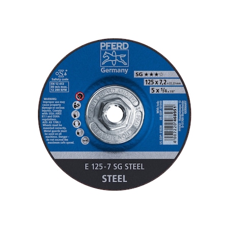 Pferd Grinding Wheel, T27, 5" x 1/4 61040